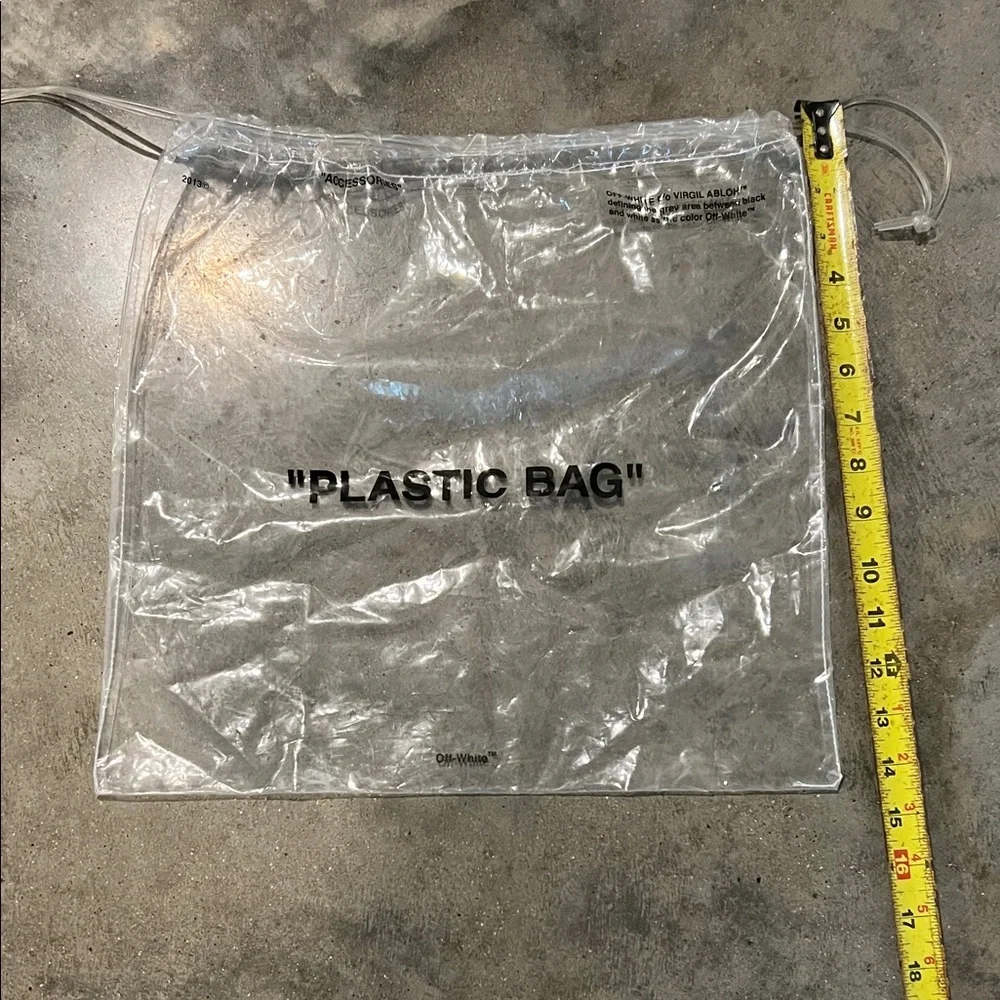 Authentic Off-White Transparent Tote with Black 